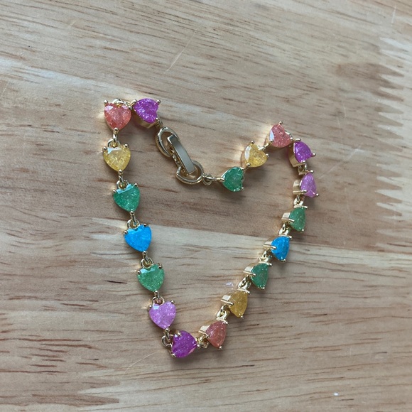 Pretty Bird Multicolor Heart Gem Bracelet - Picture 2 of 11